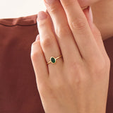 Emerald Engagement Ring, solid gold ring, view 3 | DiaFifth