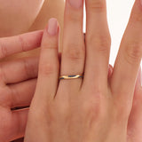 Wavy Sapphire Wedding Band, solid gold ring, view 3 | DiaFifth