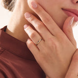 Wavy Sapphire Wedding Band, solid gold ring, view 6 | DiaFifth
