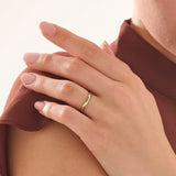 Wavy Emerald Wedding Band, solid gold ring, view 3 | DiaFifth