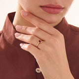 Garnet Engagement Ring, solid gold ring, view 3 | DiaFifth