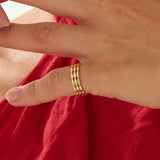 Three Band Vermeil Ring