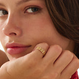 Three Band Vermeil Ring