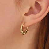 Ribbed Textured Hoop Earrings