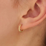 Small Ribbed Hoop Earrings