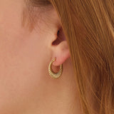 Ribbed Band Hoop Earrings