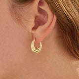Layered Band Hoop Earrings