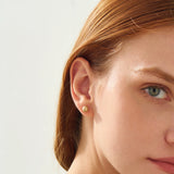 Brushed Ball Stud Earrings