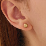Brushed Ball Stud Earrings