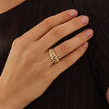 Pave Ribbed Dome Ring