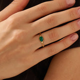 Enamel Oval Statement Ring