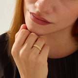 Beaded Wedding Band in Gold