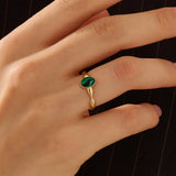 Oval Enamel Statement Ring