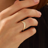 Unique Pave Curve Ring