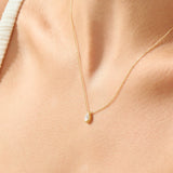 Bezel Pear Diamond Necklace