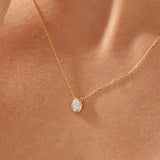 Bezel Pear Diamond Necklace