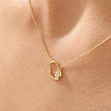 Bezel Round Vermeil Necklace