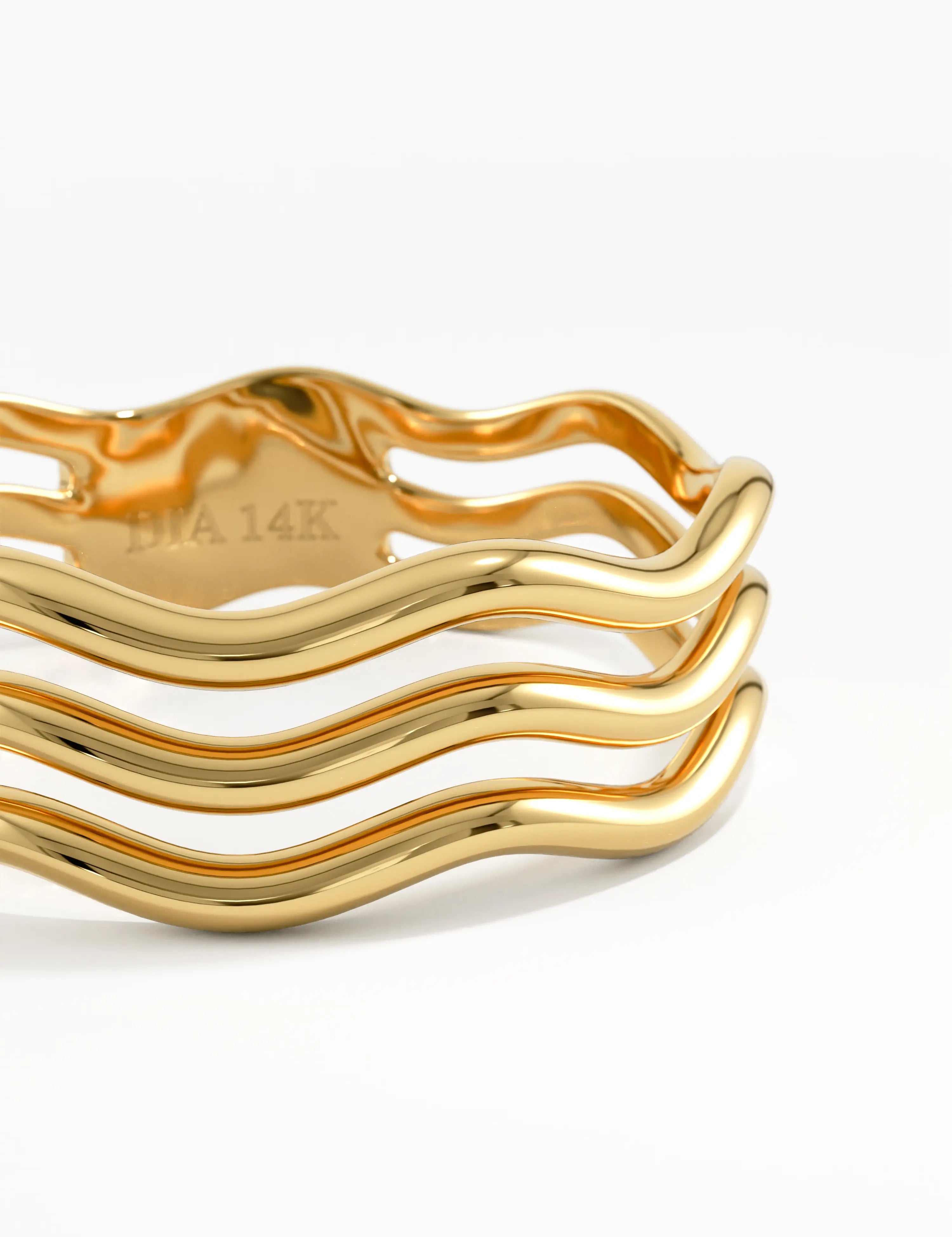 Wave Band Stacking Ring