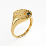 Celestial Sapphire Signet Ring