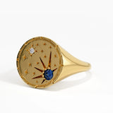 Celestial Sapphire Signet Ring