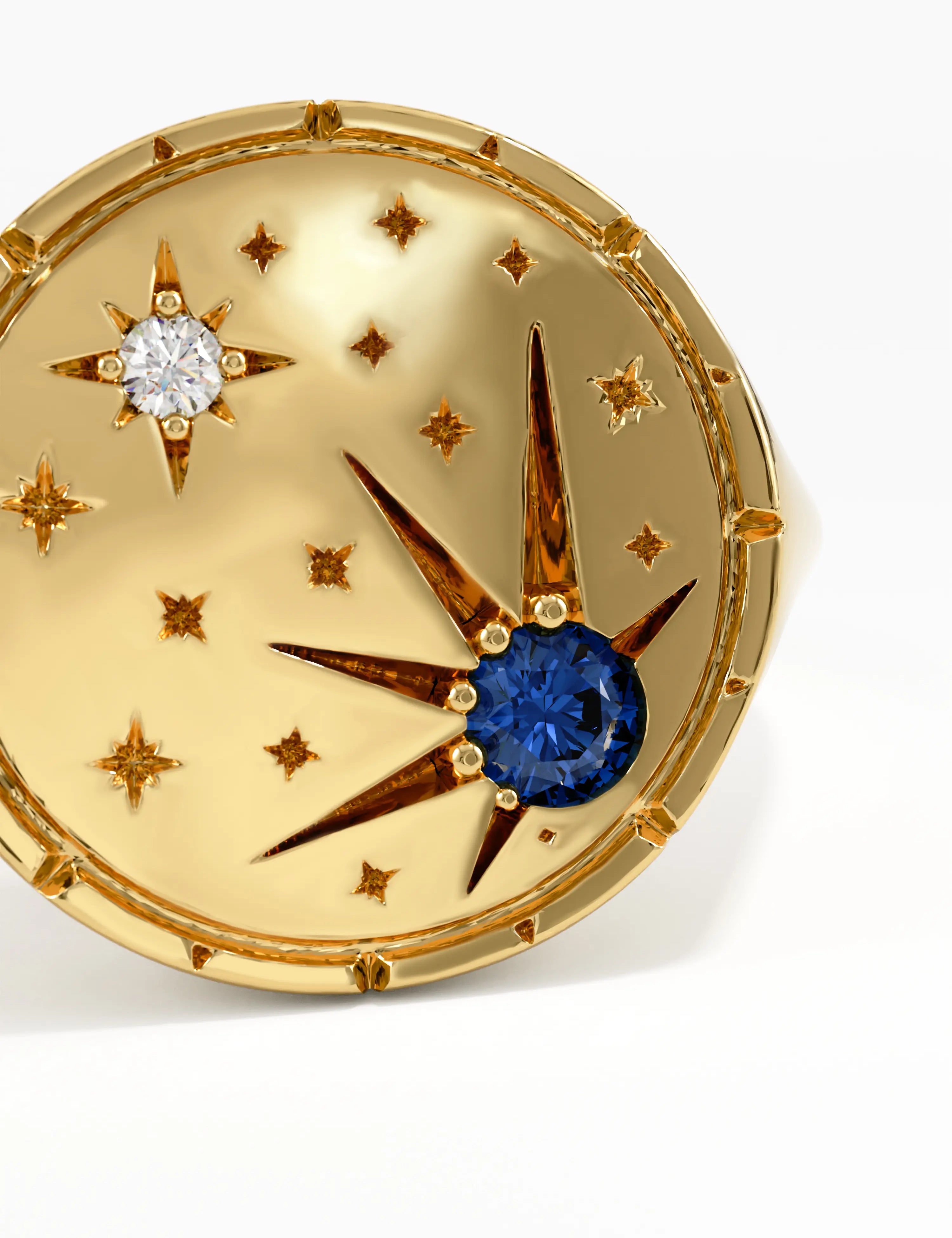 Celestial Sapphire Signet Ring