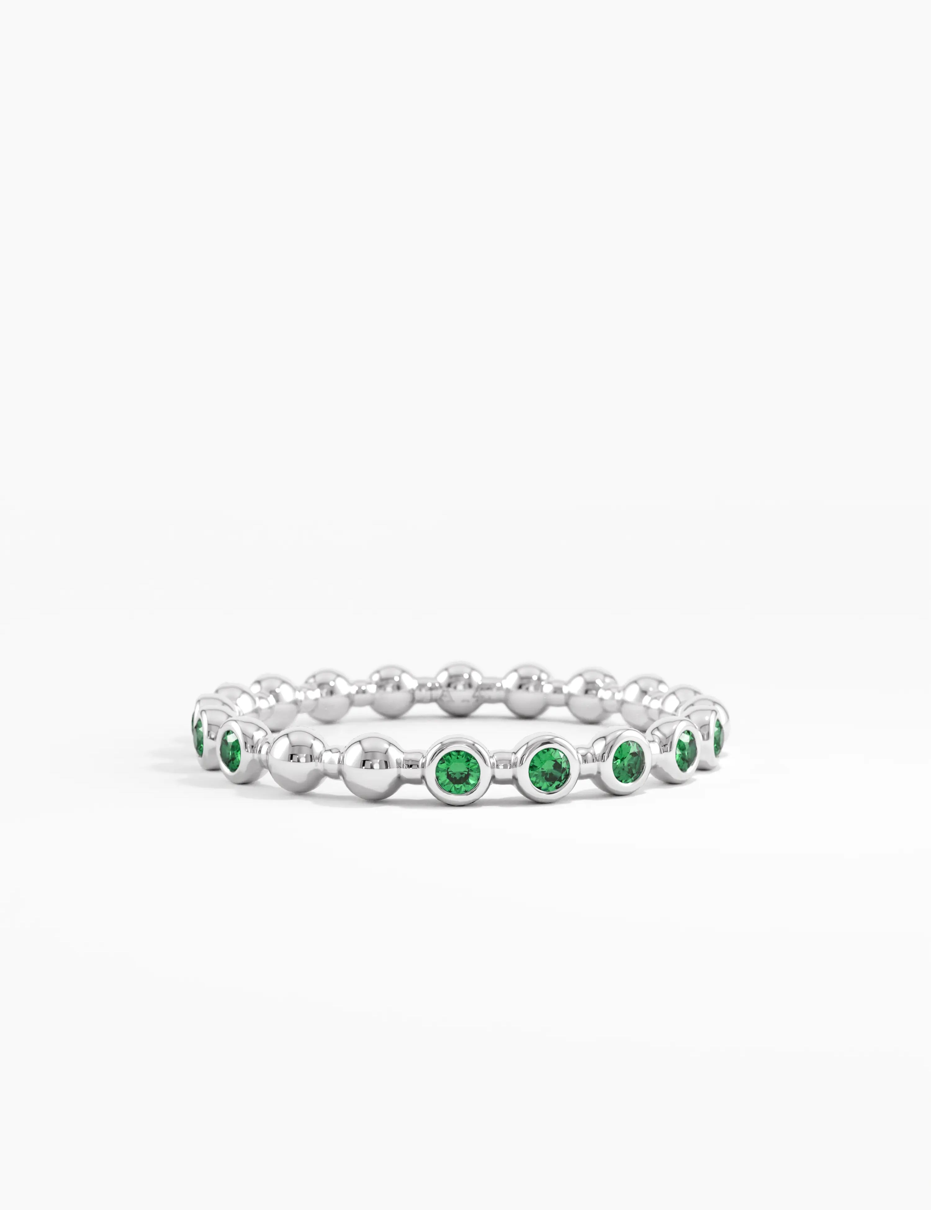 Beaded Emerald Ring