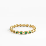 Beaded Emerald Ring