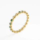 Beaded Emerald Ring