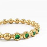 Beaded Emerald Ring