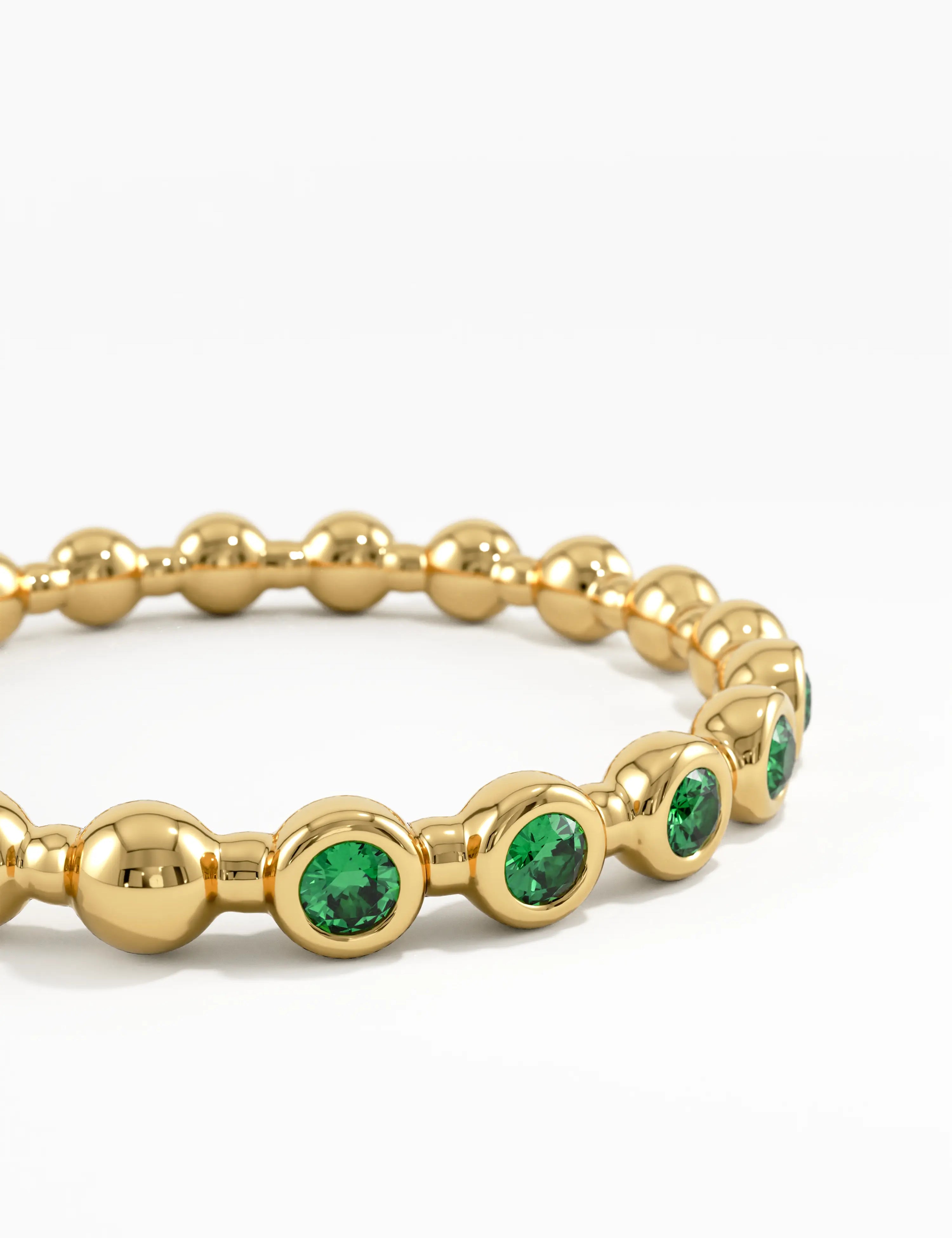 Beaded Emerald Ring