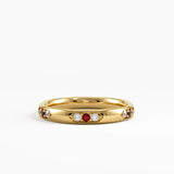 Tiny Garnet Wedding Band