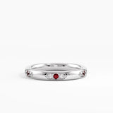 Tiny Garnet Wedding Band
