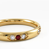 Tiny Garnet Wedding Band