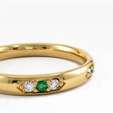 Tiny Emerald Wedding Band