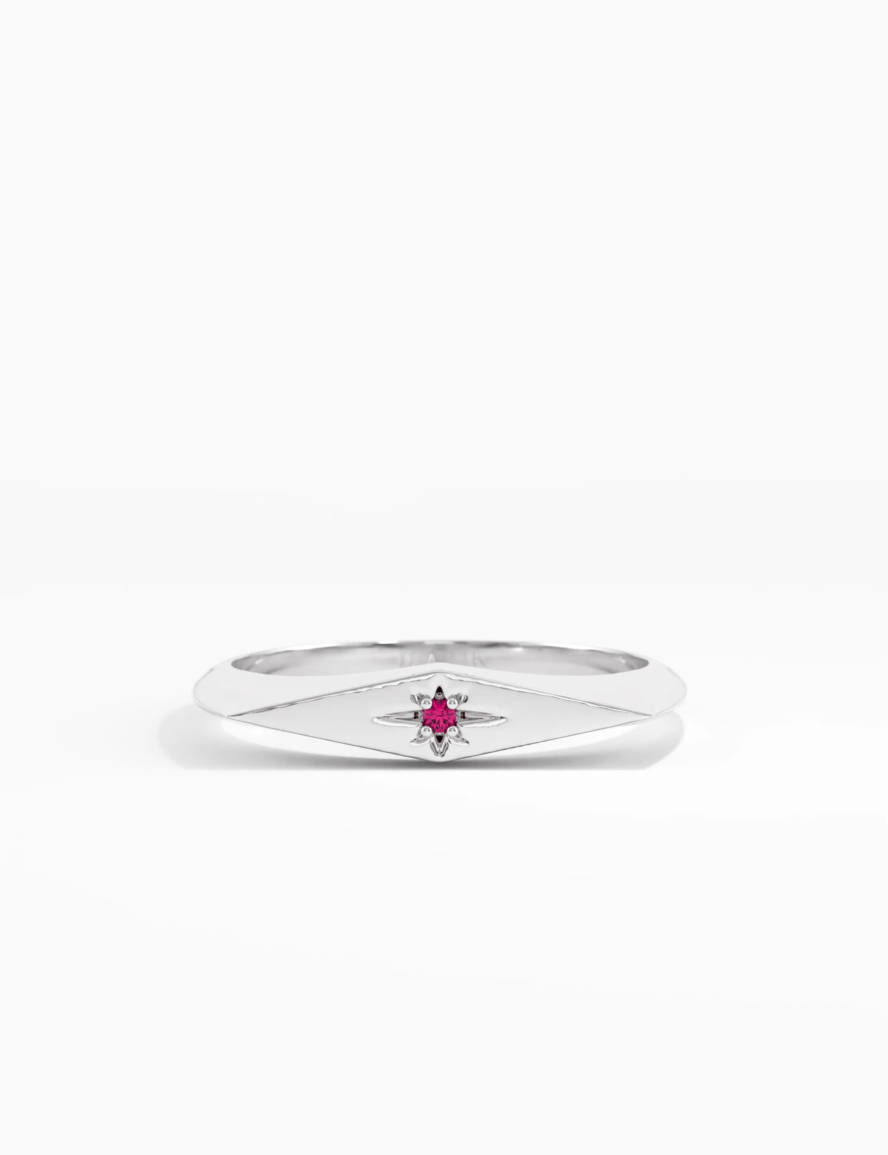 Ruby Star Signet Ring