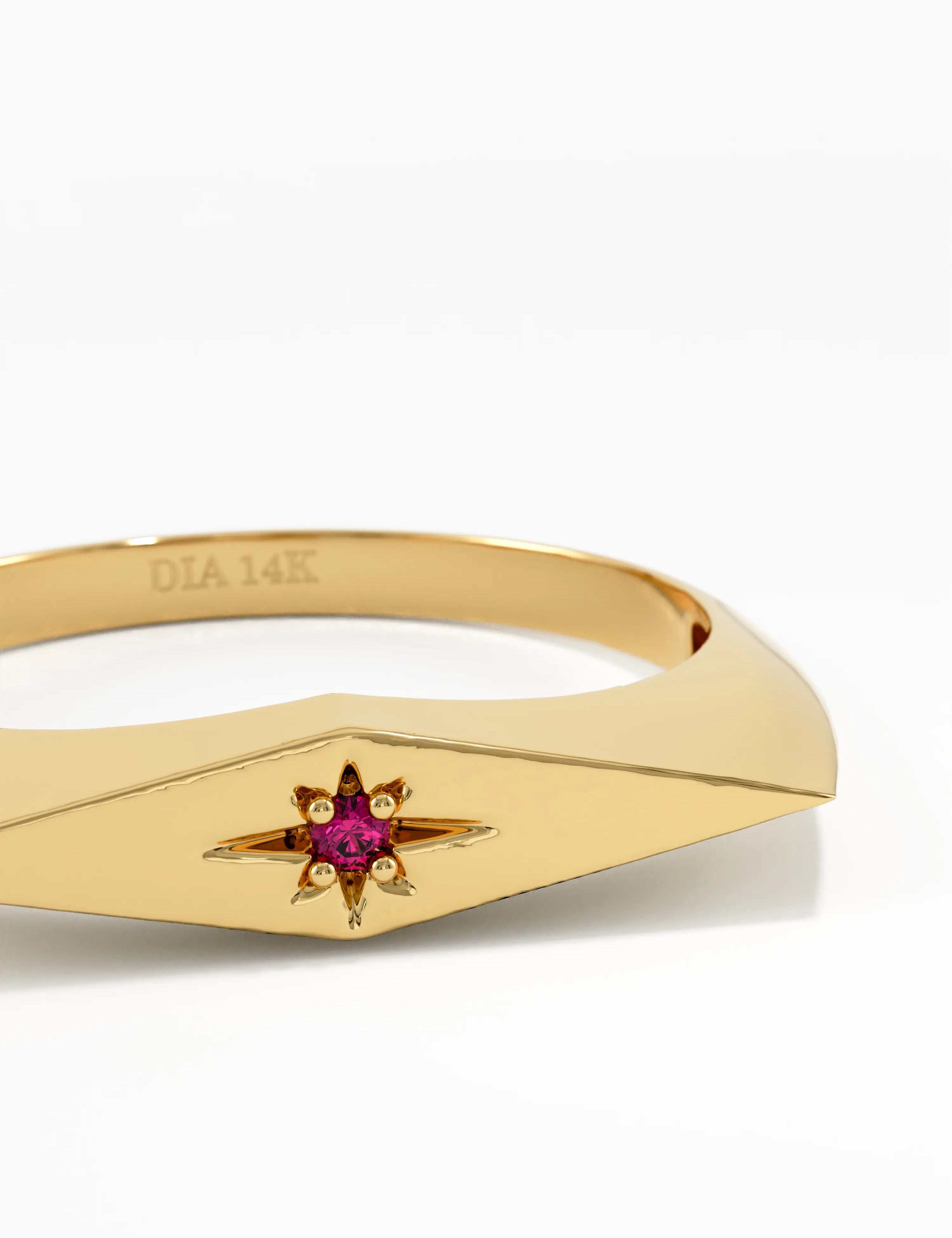 Ruby Star Signet Ring