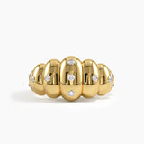 Pave Ribbed Dome Ring