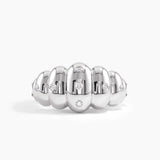 Pave Ribbed Dome Ring