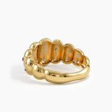 Pave Ribbed Dome Ring