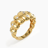 Pave Ribbed Dome Ring