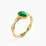 Oval Enamel Statement Ring