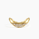 Unique Pave Curve Ring