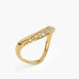 Unique Pave Curve Ring