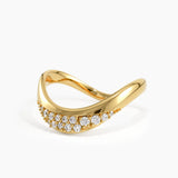 Unique Pave Curve Ring