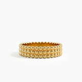Beaded Wedding Band in Gold