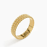 Beaded Wedding Band in Gold