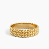 Beaded Wedding Band in Gold