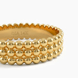 Beaded Wedding Band in Gold