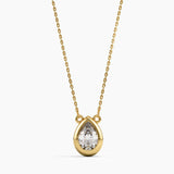 Bezel Pear Diamond Necklace