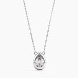 Bezel Pear Diamond Necklace